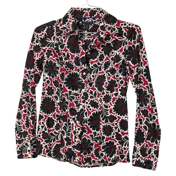 TOMMY HILFIGER‎ COTTON BUTTON DOWN TOP XS - Picture 1 of 4